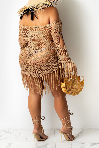 Online-clothing-plus-size-hand-made-black-long-sleeve-sexy-crochet-tassel-dress
