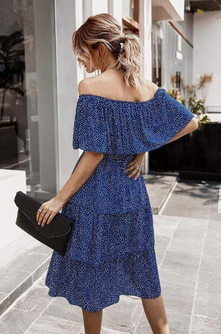 Fashion Off Shoulder Cake Dress