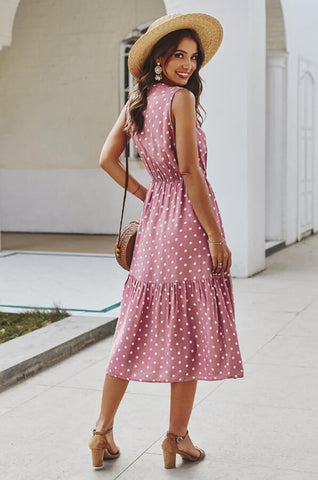 Sleeveless Polka Dot Dress