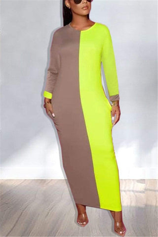 Fashion Multicolor Long Sleeve Dress