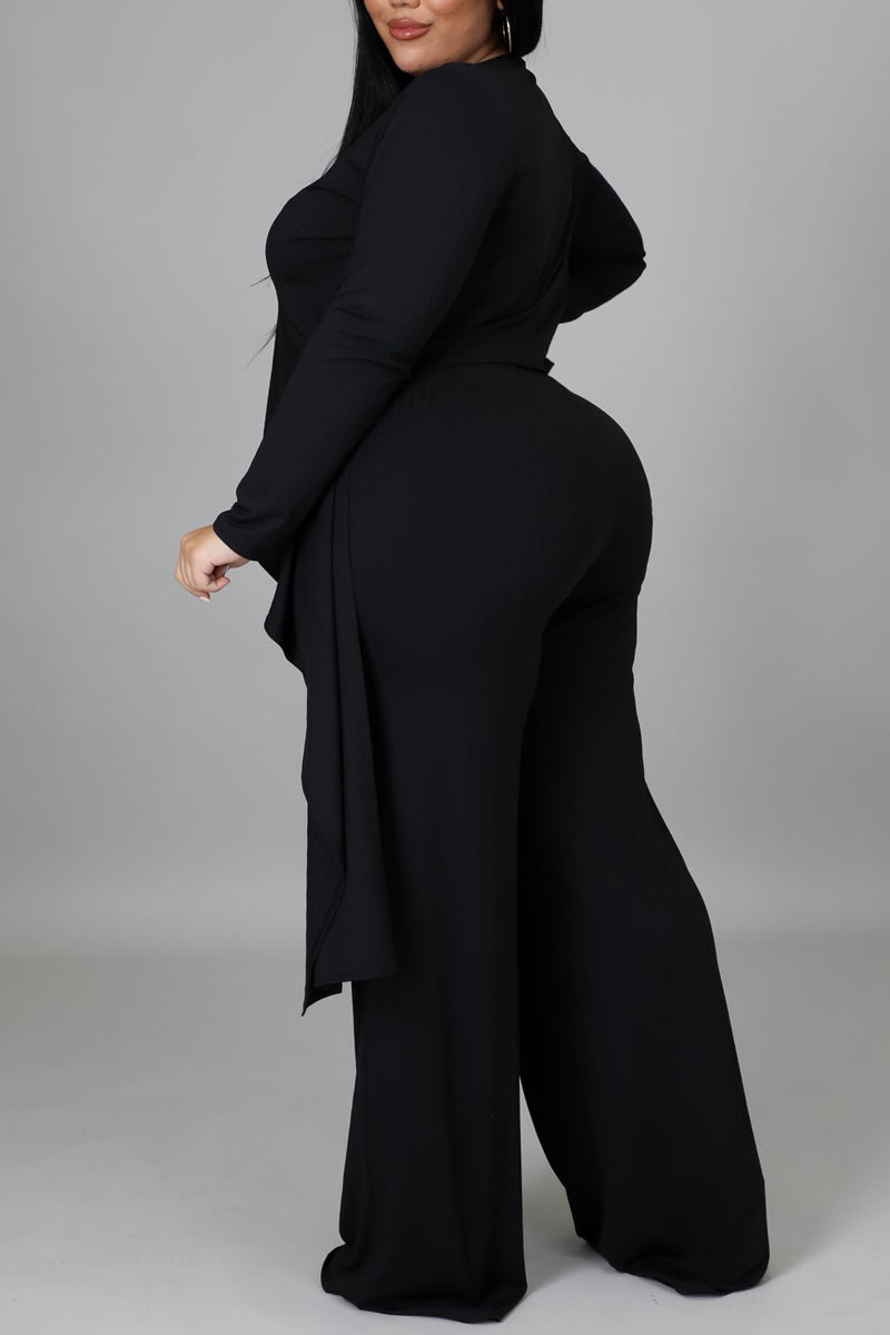 Free-shipping-online-clothing-pre-sale-plus-size-asymmetrical-top-v-neck-long-sleeve-wide-leg-pants-two-pieces-set