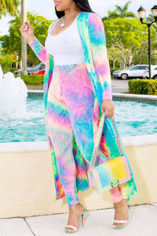 Free-shipping-online-clothing-plus-size-all-over-print-midi-cardugan-two-piece-pants-set