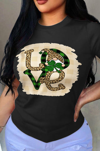 Street Party Print Patchwork O Neck T-Shirts