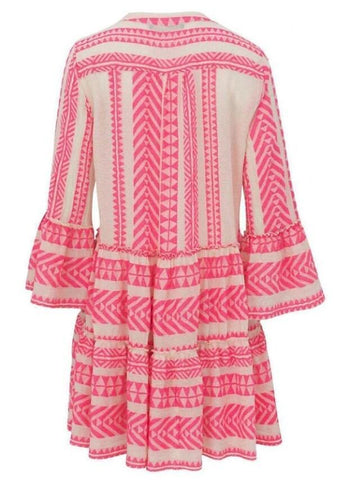 Women's Swing Dress Short Mini Dress Black Blue Blushing Pink Green 3/4 Length Sleeve Geometric Print Spring Summer V Neck Boho Flare Cuff Sleeve 2021 S M L XL XXL 3XL