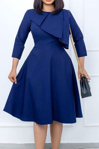 Casual Work Solid Patchwork Dresses