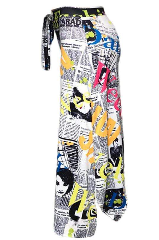 Fashion Casual Printing Irregular Skirt - VogueRegion