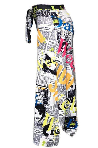 Fashion Casual Printing Irregular Skirt - VogueRegion