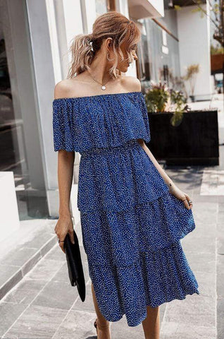 Fashion Off Shoulder Cake Dress