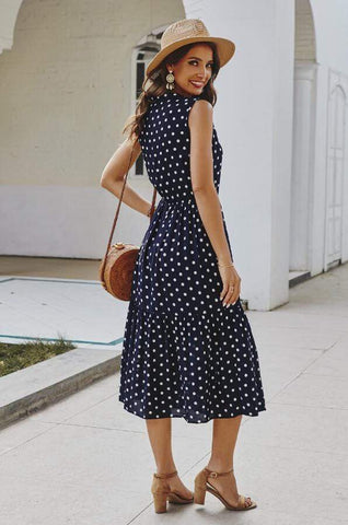 Sleeveless Polka Dot Dress