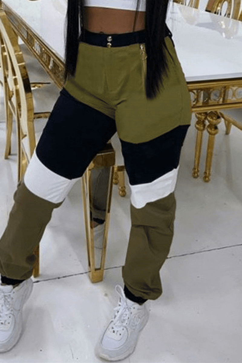 Fashion Casual Regular Patchwork Pants