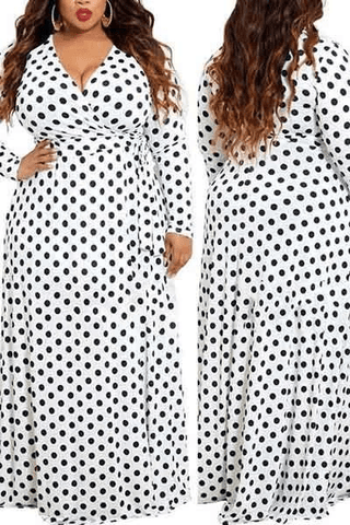 Plus Size Dot Maxi Dress