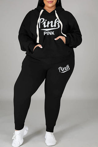 Free-shipping-online-clothing-plus-size-casual-letter-print-basic-hooded-collar-tracksuits