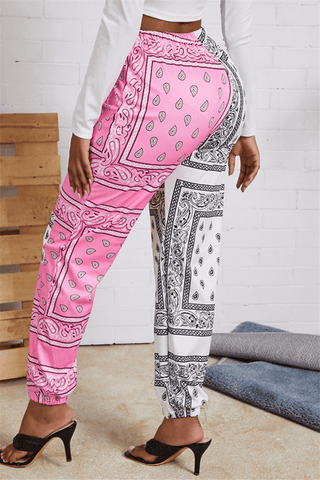 Fashion Casual Regular Patchwork Print Pants