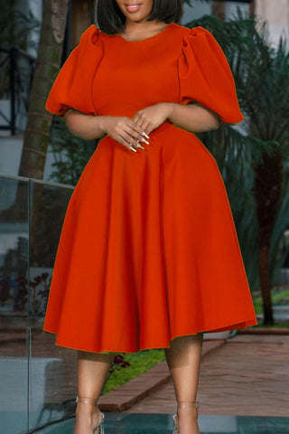 Casual Solid Basic O Neck A Line Dresses