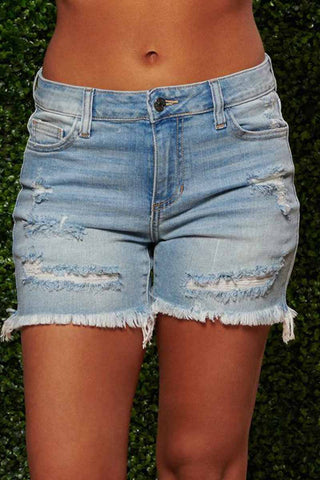 Sexy On-trend Ripped Denim Shorts