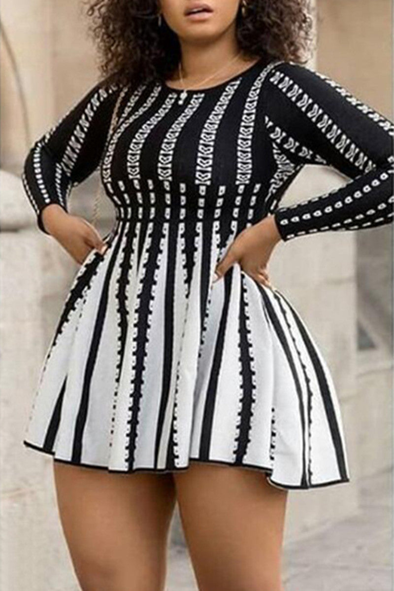 Online-clothing-plus-size-black-basic-o-neck-long-sleeve-dresses