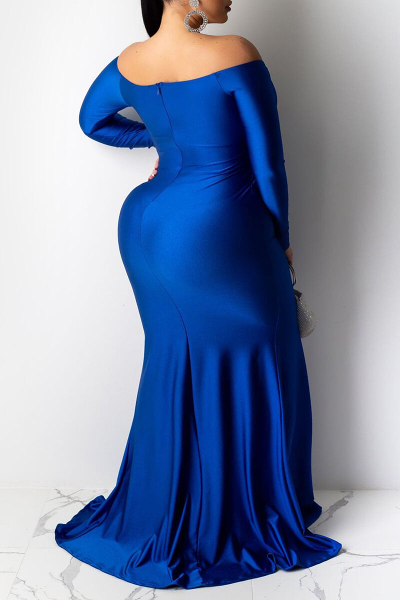 Online-clothing-plus-size-plus-size-plain-dresses-solid-color-split-dress