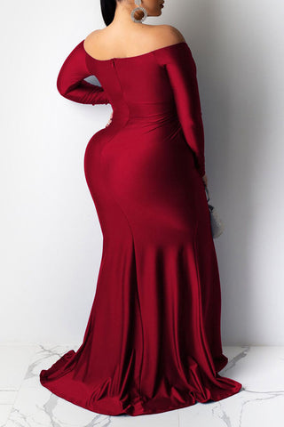 Online-clothing-plus-size-plus-size-plain-dresses-solid-color-split-dress