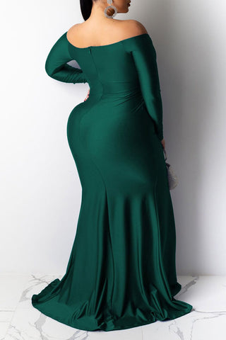 Online-clothing-plus-size-plus-size-plain-dresses-solid-color-split-dress