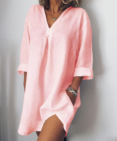 Long Sleeve V Neck Casualdress