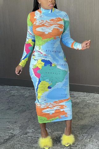 Sale-fashion-freeshipping-style-outfit-l3421219420-british-style-print-turtleneck-a-line-dresses