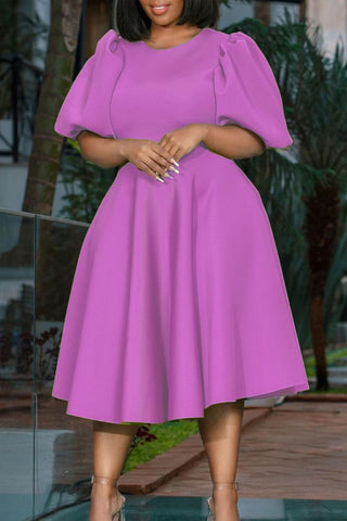 Casual Solid Basic O Neck A Line Dresses