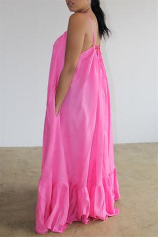 Online-clothing-casual-solid-backless-spaghetti-strap-loose-sling-dress-1