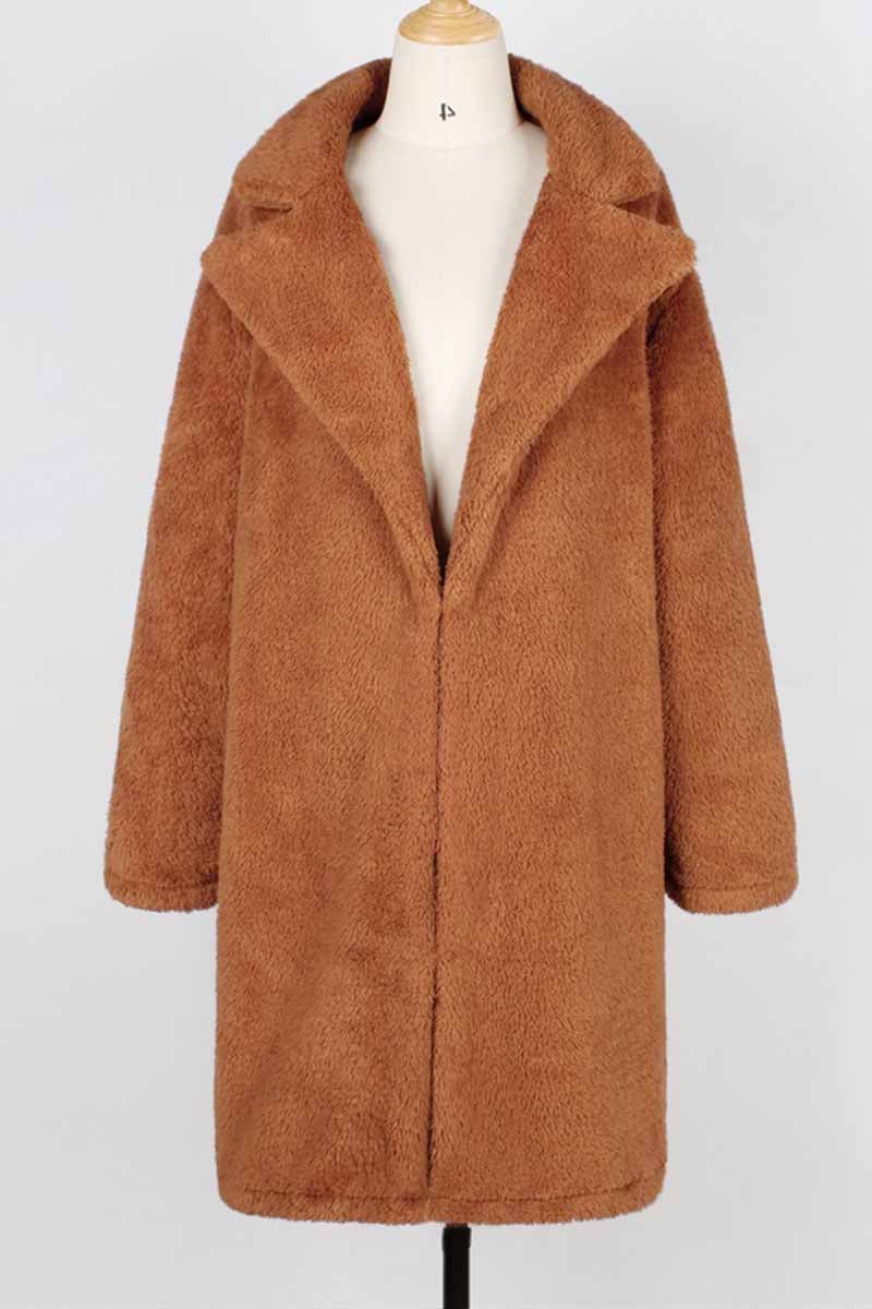 Lapel Cardigan Long Winter Coat