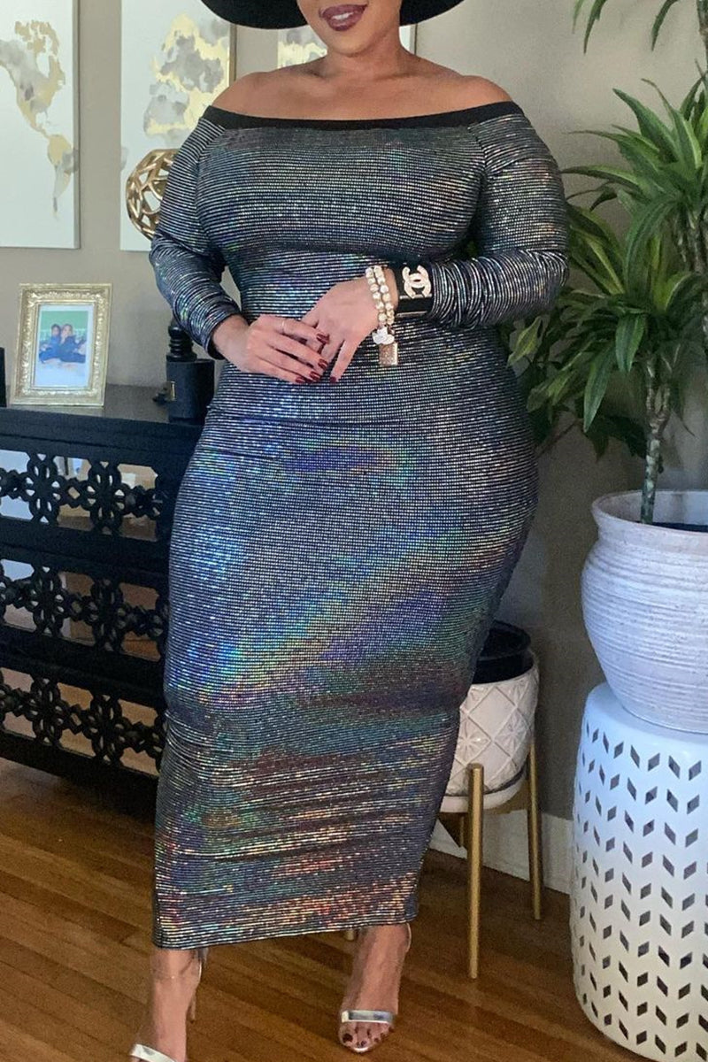 Online-clothing-plus-size-sequin-maxi-dresses-off-shoulder-long-sleeves