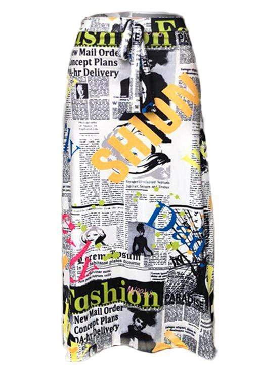 Fashion Casual Printing Irregular Skirt - VogueRegion