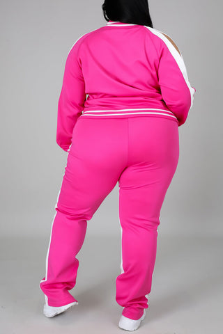 Free-shipping-online-clothing-plus-size-cold-shoulder-striped-top-slit-sweatpants-jogger-outfit-matching-set