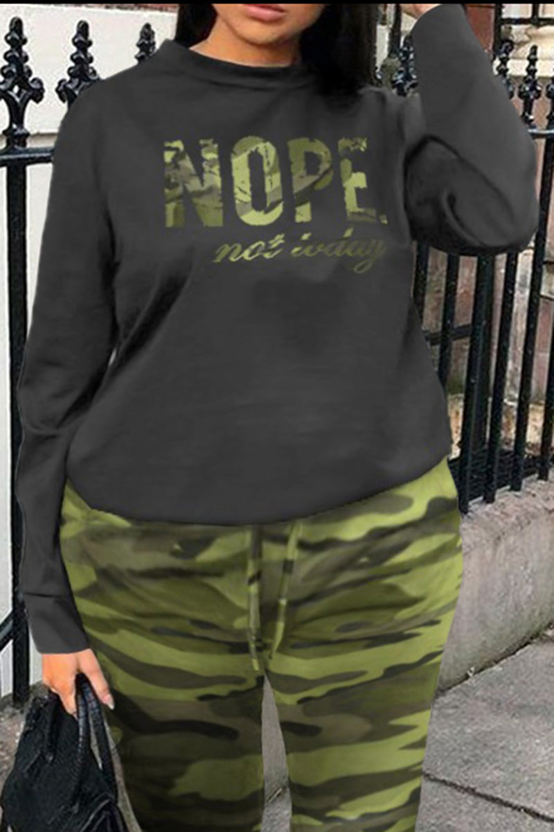Free-shipping-online-clothing-pre-sale-plus-size-letter-print-top-camouflage-pants-two-pieces-set