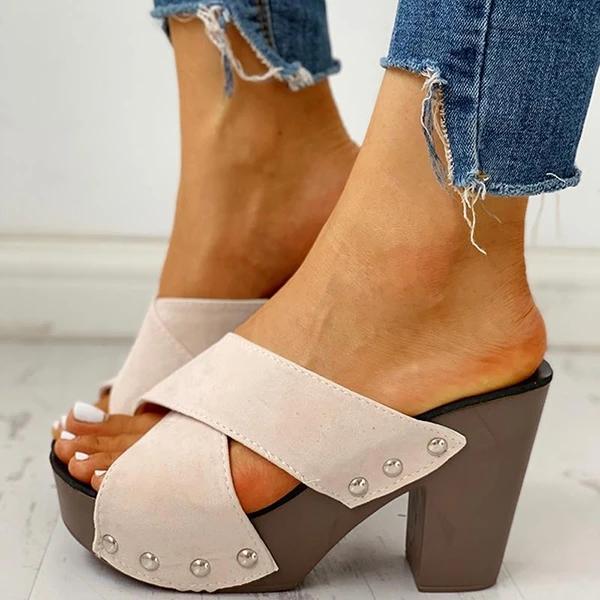 rodress-freeshipping-shoes-crisscross-design-chunky-heeled-slippers