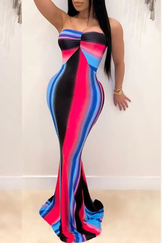 Free-shipping-online-clothing-sale-multi-length-sleeveless-elegant-striped-bandeau-backless-dress-cc00891