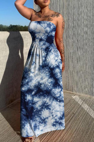 Beachy Tie Dye Bandeau Maxi Dress