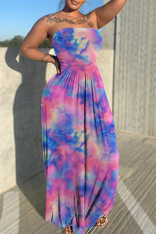 Free-shipping-online-clothing-sale-long-sleeveless-casual-tie-dye-bandeau-casual-wear-dress-01019