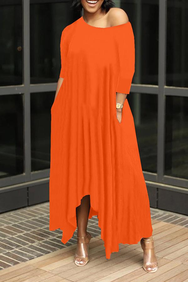 Free-shipping-online-clothing-sale-ankle-length-batwing-sleeve-casual-solid-color-oblique-collar-casual-wear-dress-01033