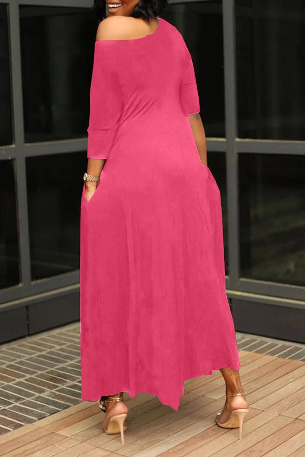 Free-shipping-online-clothing-sale-ankle-length-batwing-sleeve-casual-solid-color-oblique-collar-casual-wear-dress-01033