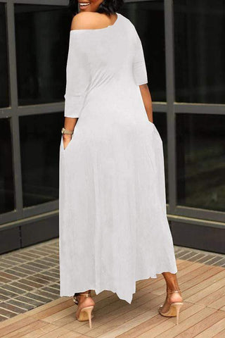 Free-shipping-online-clothing-sale-ankle-length-batwing-sleeve-casual-solid-color-oblique-collar-casual-wear-dress-01033