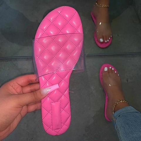 Summer Clear Strap Slip on Flat Sandals