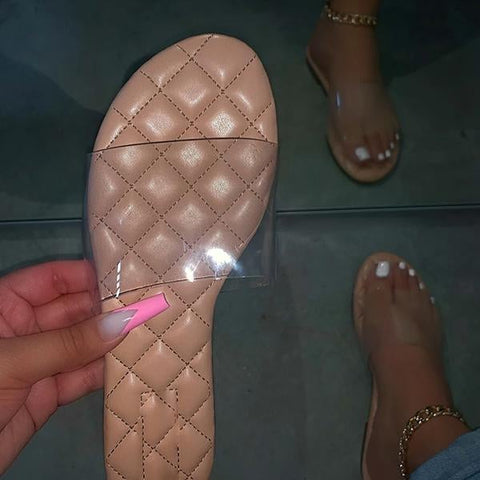 Summer Clear Strap Slip on Flat Sandals