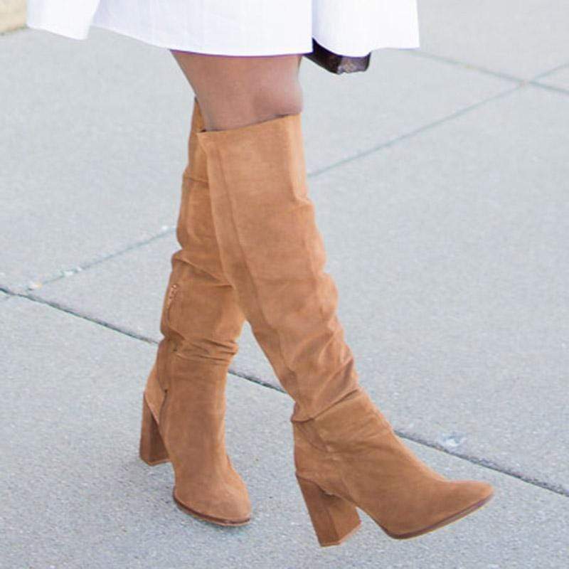 Solid Color High Boots