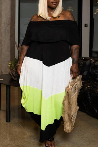 Color Matching Large Size Dress