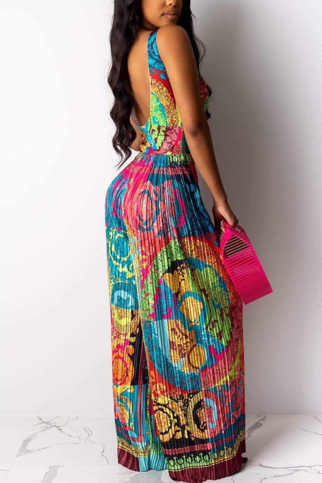 Fashion Casual Printing Sling Jumpsuit