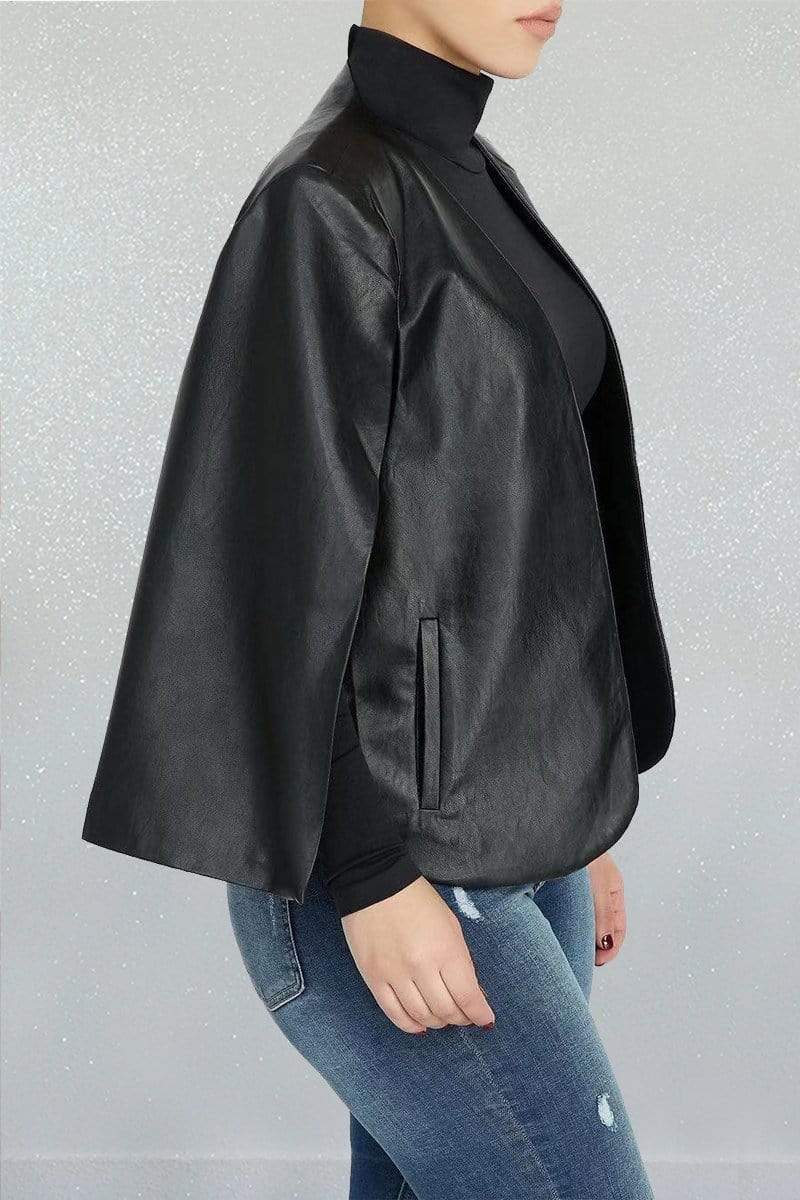 Fashion Casual Long Sleeve PU Coat