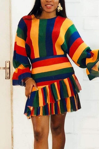Fashion Sexy Striped Printing Dress