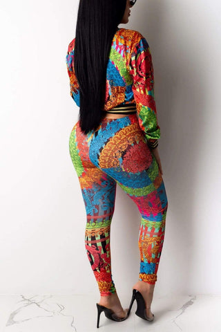 Fashion Printing Zipper Two-piece