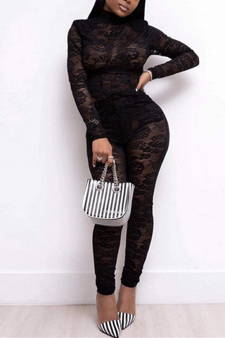 Sexy Lace Perspective Jumpsuit
