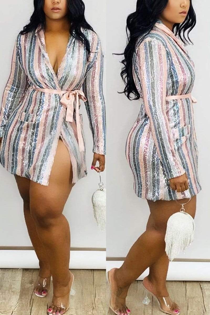 Fashion Sexy Stripe Printing Dress
