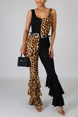 Sexy Leopard Printing Sling Jumpsuit